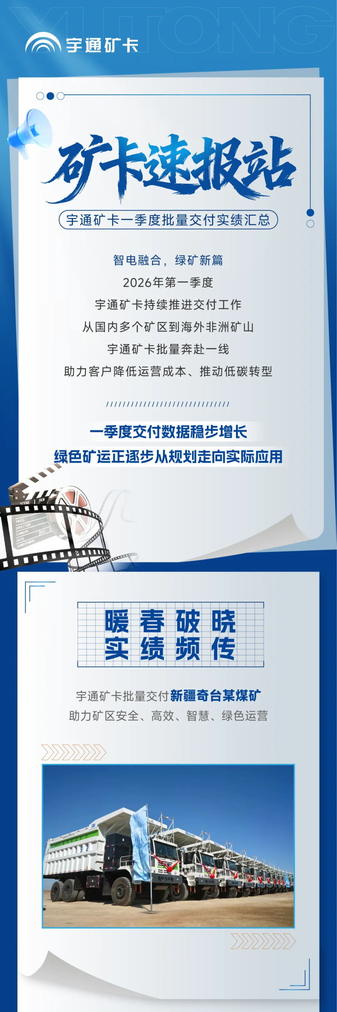 矿卡速报站|宇通矿卡一季度批量交付多个矿区，助推矿山绿色智慧转型！